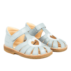 Angulus hjerte sandal med velcro - Ice Blue/Ice Glitter