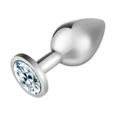 Bestvibe Silver Jewelled Aluminium Beginner's Butt Plug 2.7 Inch