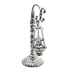 LOVIVER Legering Rökelsebrännare Hänge Rökelsekar Ortodox Kors Silver Bysantinsk Grekisk Thurible För Heminredning, Silver, S