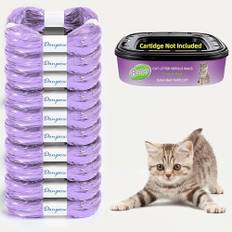 Nachfüllbeutel für Katzenstreu, 10 Stück Katzenstreu Entsorgungseimer Nachfüllpackungen 4,5m Litter locker Nachfüllkassette, Katzenmülleimer Nachfüllkassette Kompatibel mit Litter locker, Lila