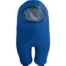 YuMe Toys Among Us oppusteligt kostume til børn (Blå)