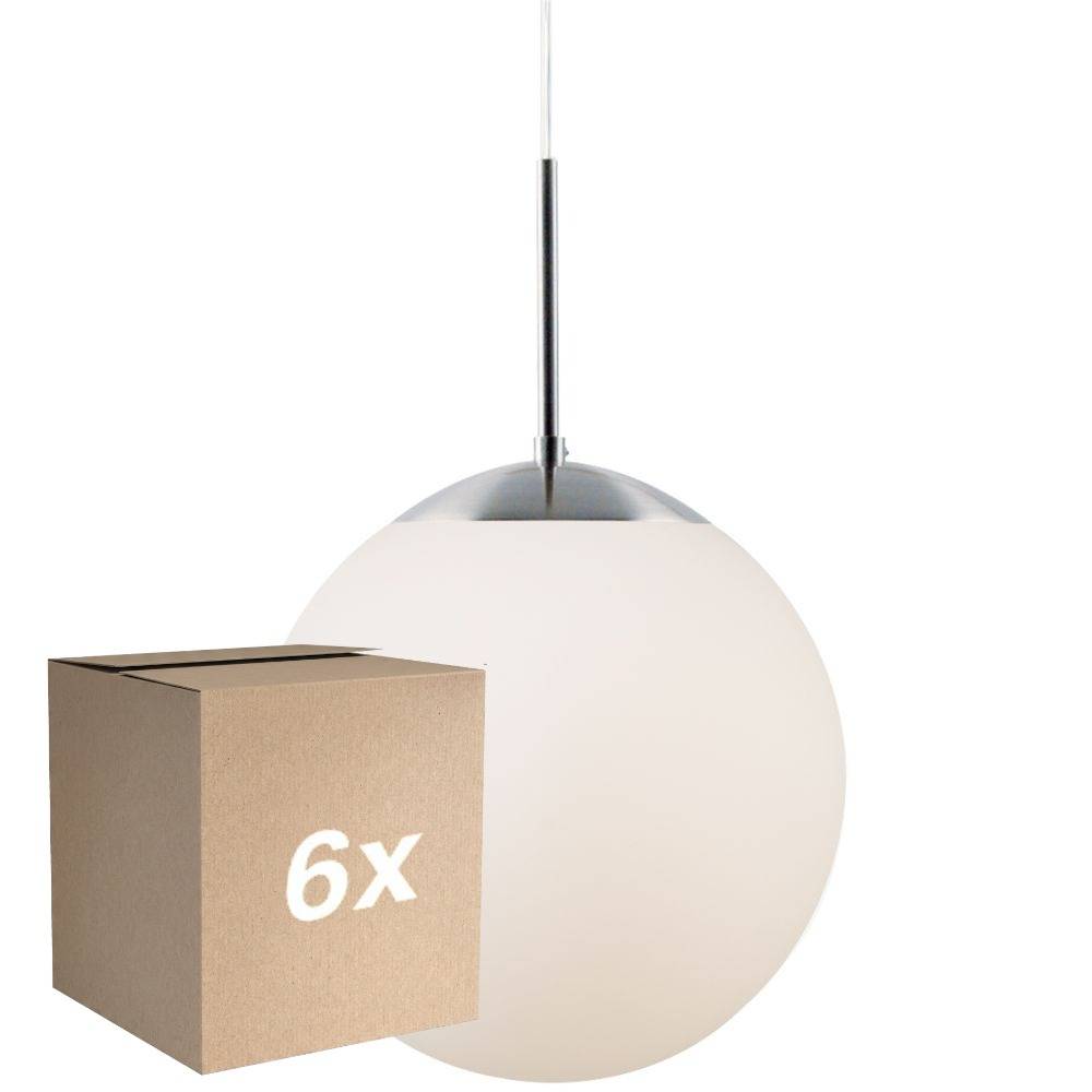 Multipack 6x Nordlux Pendel lampe Cafe 30 E27 sølv - Glas | Max. 25W
