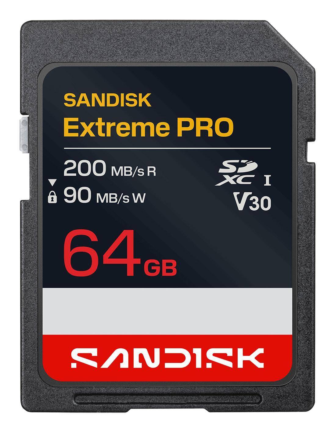 SD Extreme Pro 64GB 200/90MB/s C10 UHS U3 V30 RPD2