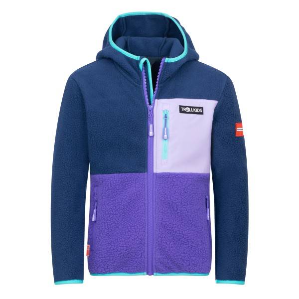 Trollkids Kid's Aurlandsfjord Jacket Fleecejakke Børn størrelse 176 farve blå/lilla