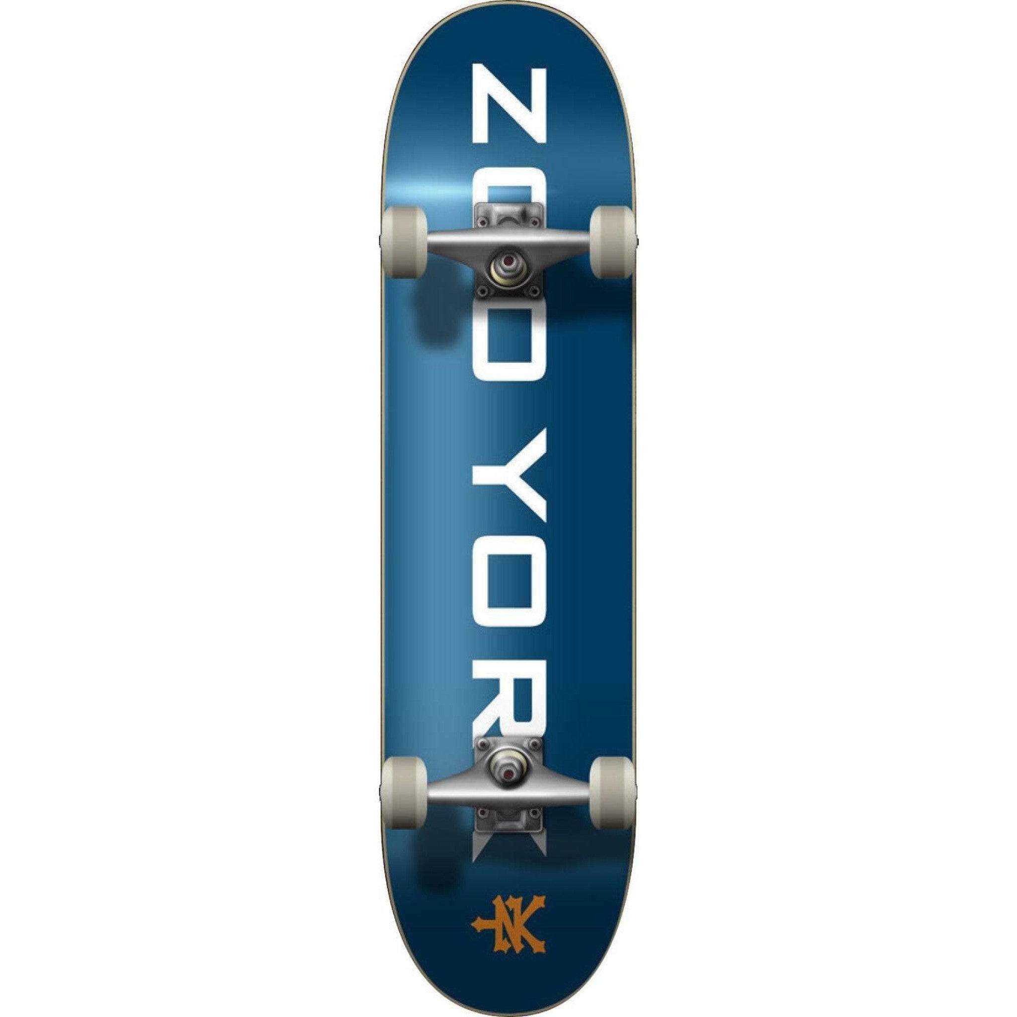 Zoo York OG 95 Logo Block Komplett Skateboard - (7.5 "/Blue/White/Orange)