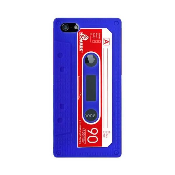 iPhone 5/5S/SE Retro Cover. Silikone kassettebånd. Blå.