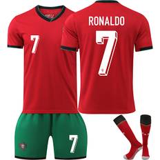 2425 Portugal nr 7 Ronaldo Trøje EM-Cup - Velegnet til voksne og børns fodboldtrøjer med strømper 22