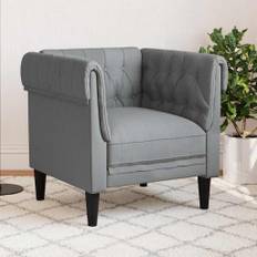 Chesterfield sofa stol Lysegrå 78.5 x 74.5 x 74.5 cm Stof