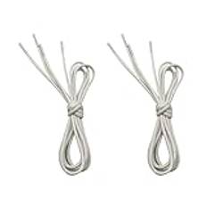 VSUDO Runda Vaxade Skosnören Vit 2.5 mm, Vaxade Skosnören Runda Vit, Vaxade Runda Skoband Vit för Oxford, Kostymskor och Skinnskor (2 Par-Vit-160cm)