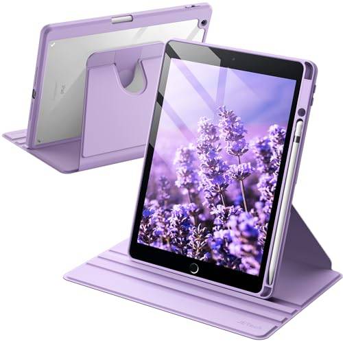 JETech Roterande Fodral för iPad 9:e/8:e/7:e Gen. 10,2", Ljuslila