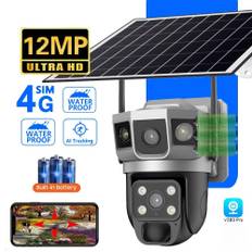 New 4G SIM Card Solar Camera 12MP HD Night Vision WIFI 6K Smart Home Security Video Surveillance 2 Way Audio IP Cameras Smart Home WiFi Cam