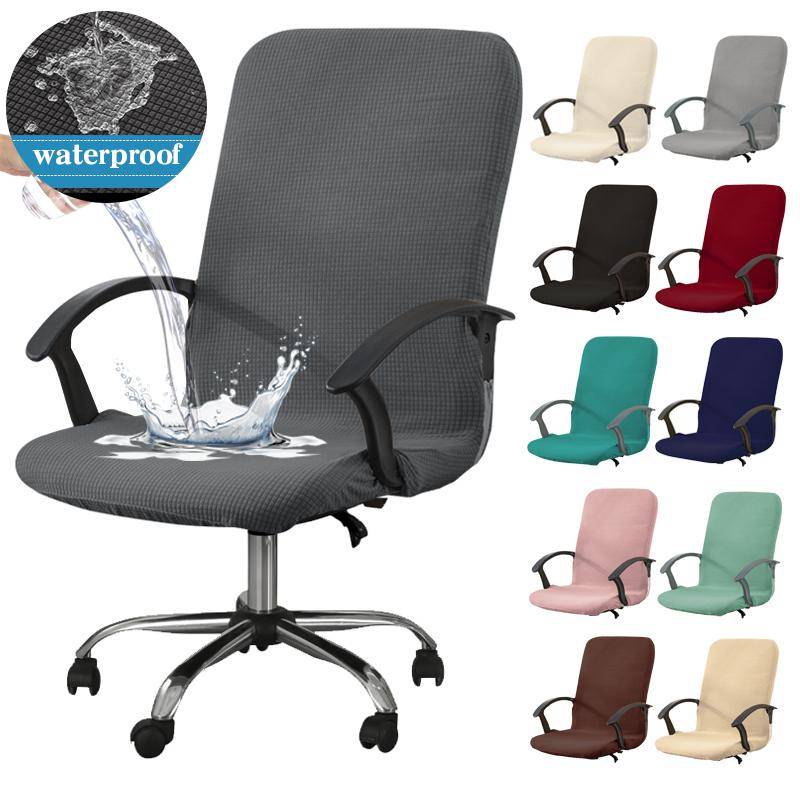 Vattentät stolsöverdrag Jacquard Kontorsdatorstolsöverdrag Gaming Fåtölj Sätesöverdrag Elastisk Stretch Anti Dirty Avtagbar vinröd färg