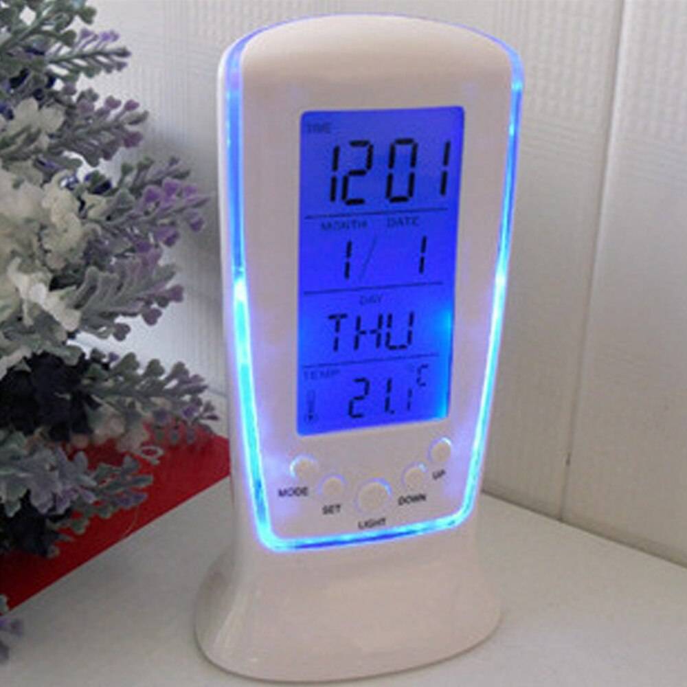 8 formad 3d digital bordsklocka väggklocka ledde nattlampa datum tid celsius display larm usb snooze heminredning vardagsrum - A 12.5 x 6.5 x 5.5cm