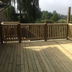 28x120 mm Trykimpr. Terrassebrædder glat/glat 420 cm - Wood Online