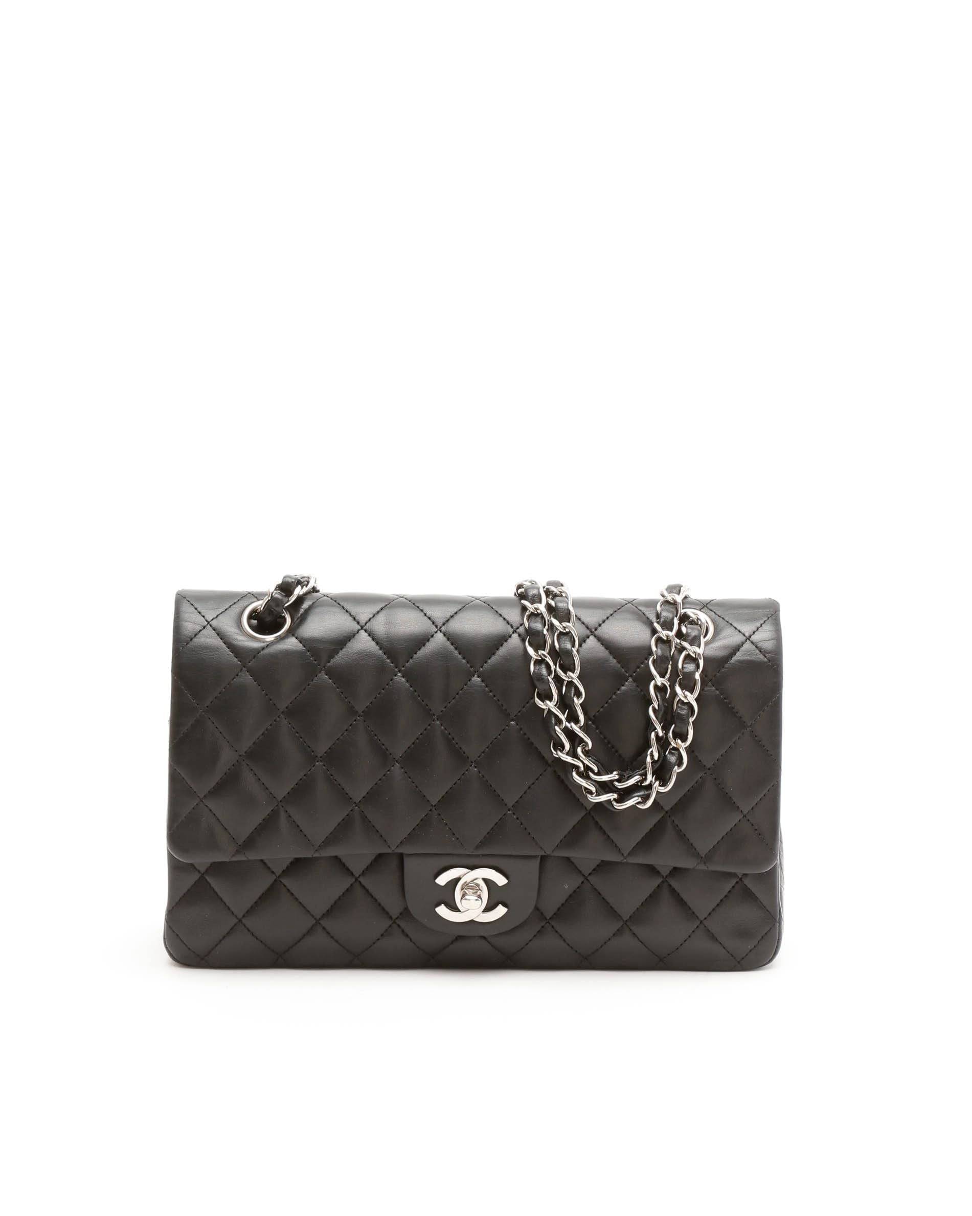 Lambskin Quilted Medium Classic Double Flap Bag - Black - One Size