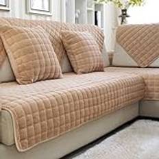 TAUIANE Sofa Slipcover Corner 3/2/1/4 Seater Sofa Cover L Shape Couch Cover Velvet Thick Sofa Protector Washable for Sectional Couch,06 brown,110 * 110cm