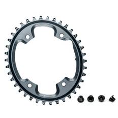 Absolute Black oval klinge til cross eller gravel, ø110 Asymetrisk 4hul 38T Grå