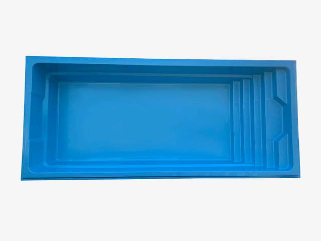 Glasfiberpool Kung 8,50 x 3,70 x 1,55 m (Anpassningsbar) Lillehammer: 4,62 x 8,61 x 1,15m i Klarglas (Antracit) Utan Poolvärmepump