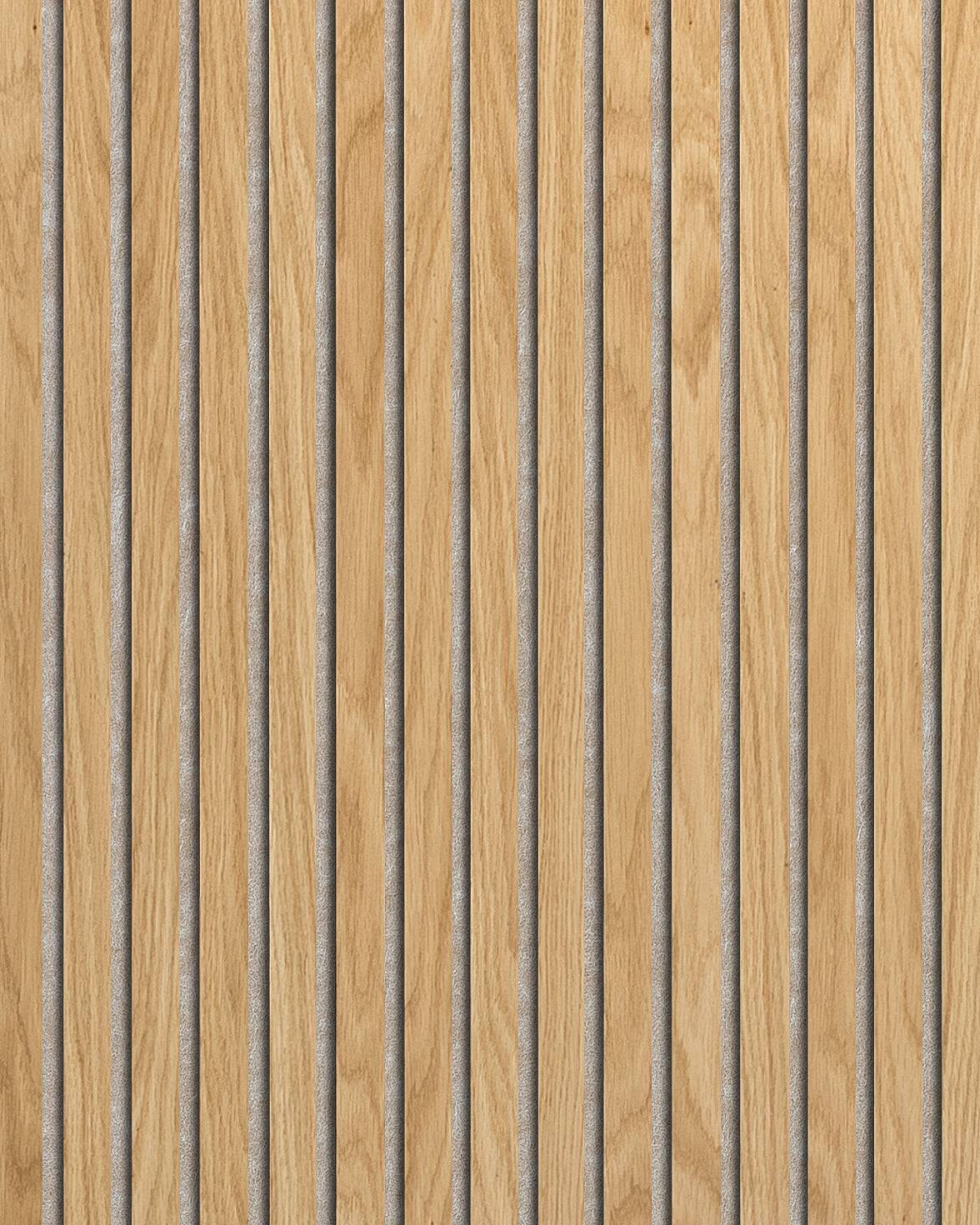 Oiled Oak Acoustic Panel | Sound-Absorbing Wall Panel 3000x280mm / Beige