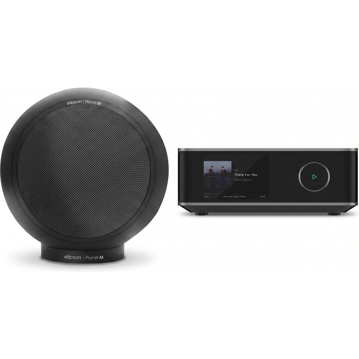 WiiM + Elipson Planet M matsort + Amp Ultra space grå.
