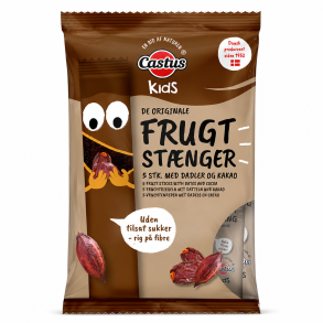 Castus Frugtstænger (figenstænger) med kakao, 5 x 20 gram
