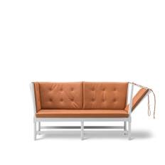 Fredericia Furniture - The Spoke-Back Sofa 2 Seater, Vitmålad ek, Läder 1, Omni 307 Cognac - Sofaer - Børge Mogensen - Brun