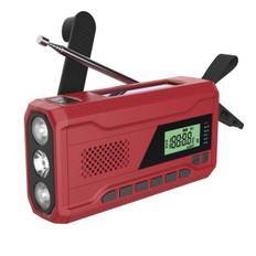 NOAA/DAB/FM Radio Nødradio Bærbar Solradio Modtager Håndsving Dynamo Udendørs Bluetooth Højttaler med LED Lommelygte Red