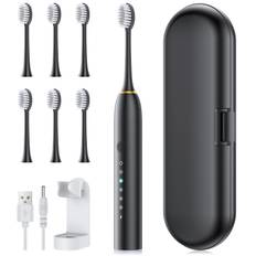 Electric Sonic Electric Equipped with Auto Timer Sonic IPX7 6 Replacement 6 Toothbrush with Storage Convenient to Plaque Whitening AA004 Toothbrush,