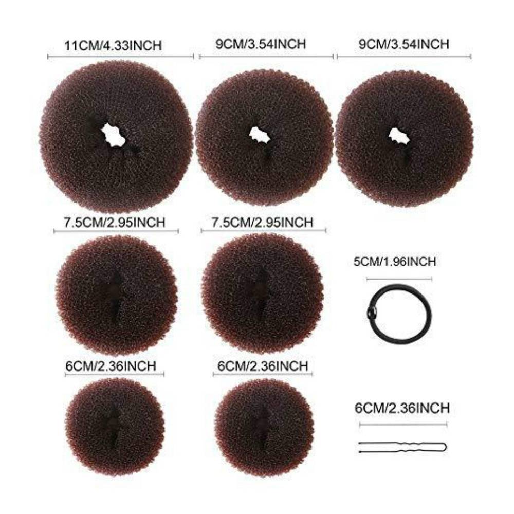 22st Hår Donut Bulle Maker Set - Brun 22 st