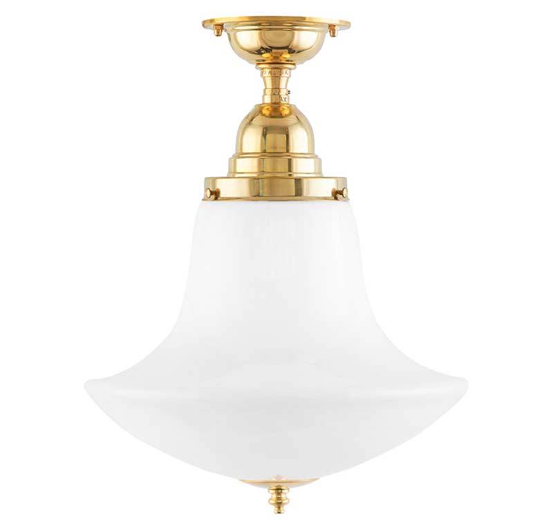 Badeværelseslampe - Loftslampe Byström 100 messing, klokkeformet skærm