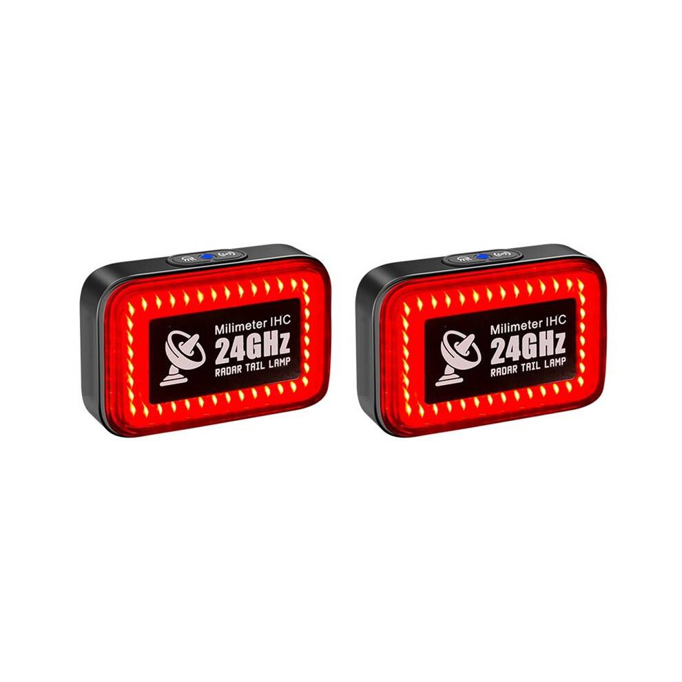 2X 24GHz Bicycle Taillight Sensing Cycling Warning Light IP64 Waterproof LED Bicycle Light Bike Accessories