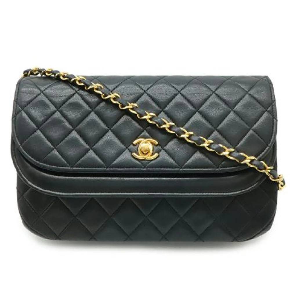 Chanel Vintage - Pre-owned Lambskin Matelasse Double Flap Shoulder Bag Vintage - Dam - ONE Size - Läder