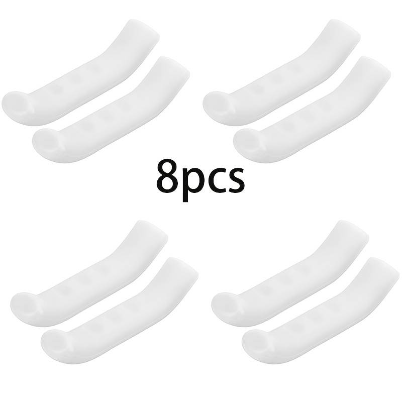TEMU 8pcs (4 Pairs) White Rubber Brake Lever Grips - Anti-slip Brake Handlebar Protectors, Fit For Brake Levers, Durable Cycling (, Hand