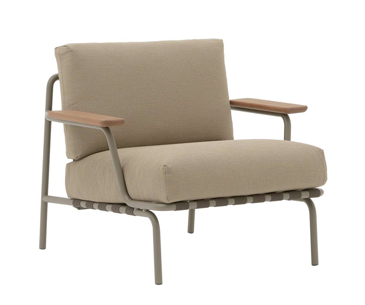 Muuto Settle Outdoor Lounge Chair - Ribbed Weave 5 - Grey Stel