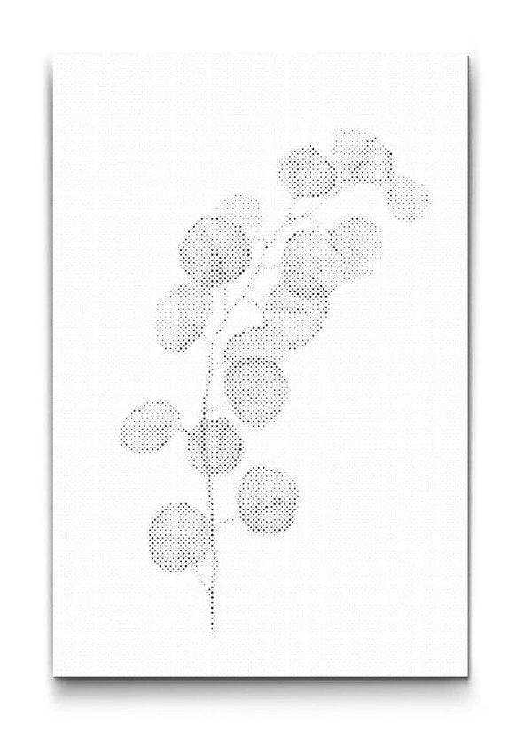 EUKALYPTUS | PRICKMÅLNING - 80x120 cm / Duk - Utan ram / Blå