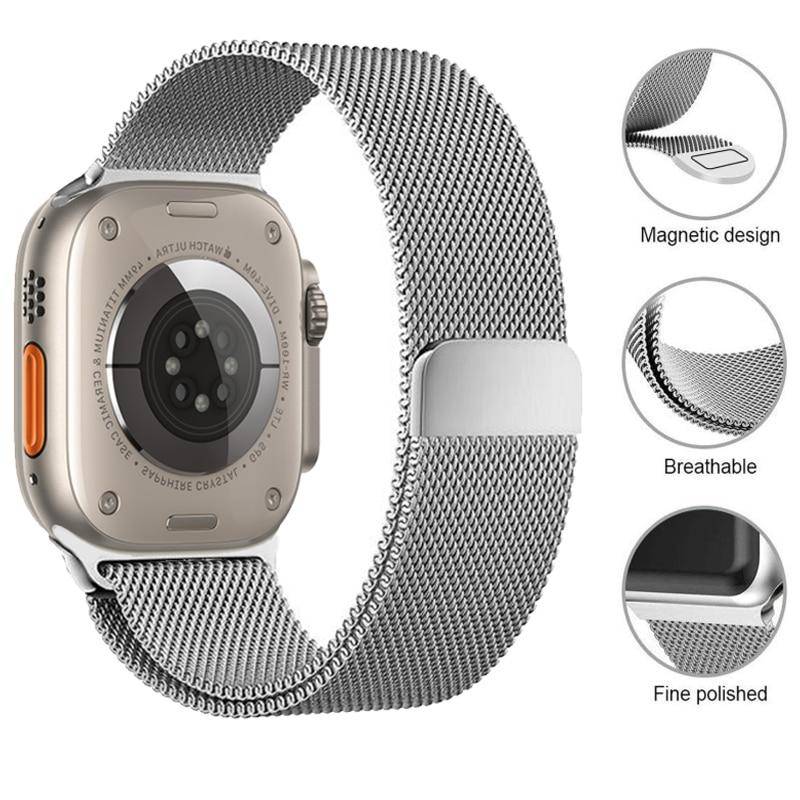 Milanese Loop Strap För Apple Watch Band 44mm 40mm 45mm 41mm 49mm 42mm 38mm 45 mm correa armband iWatch series 3 6 se 7 8 ultra 49mm