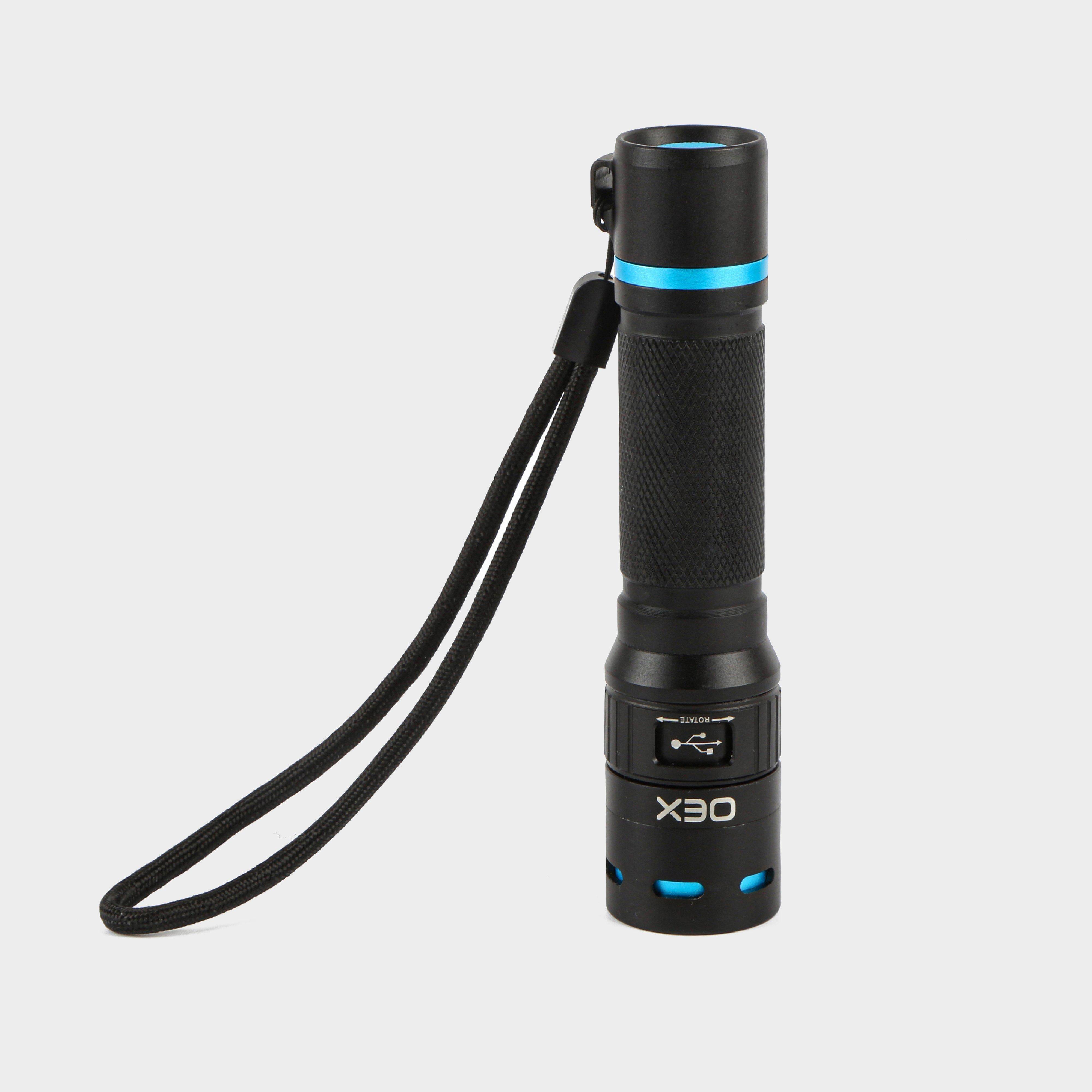 Oex 750 Lumen Rechargeable Torch, Black