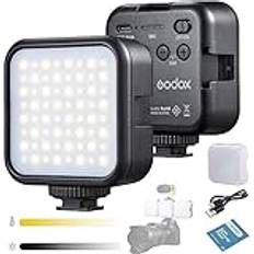 Godox LITEMONS LED 6Bi tvåfärgad videoljus, 3200K-6500K, uppladdningsbart litiumbatteri, lämplig för smink, video och inspelning, makro, vlogg, fotografering (LED6Bi)