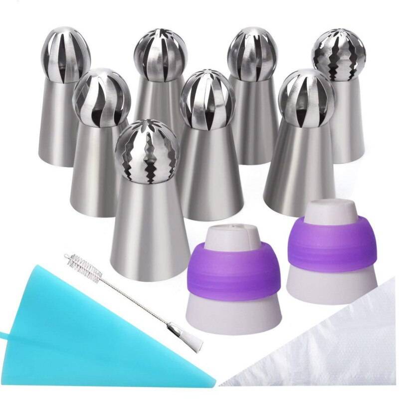 22 st ryska rörspetsar glasyr rörmunstycken rostfritt stål cupcake dekoration bakning set