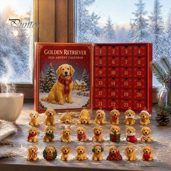 Christmas Gift for Pet Owners Themed Advent Calendar 2026, 24 Days Countdown with Unique Set Pcs Mini 3D Cat Dog Ornaments, Holiday Gifts Home