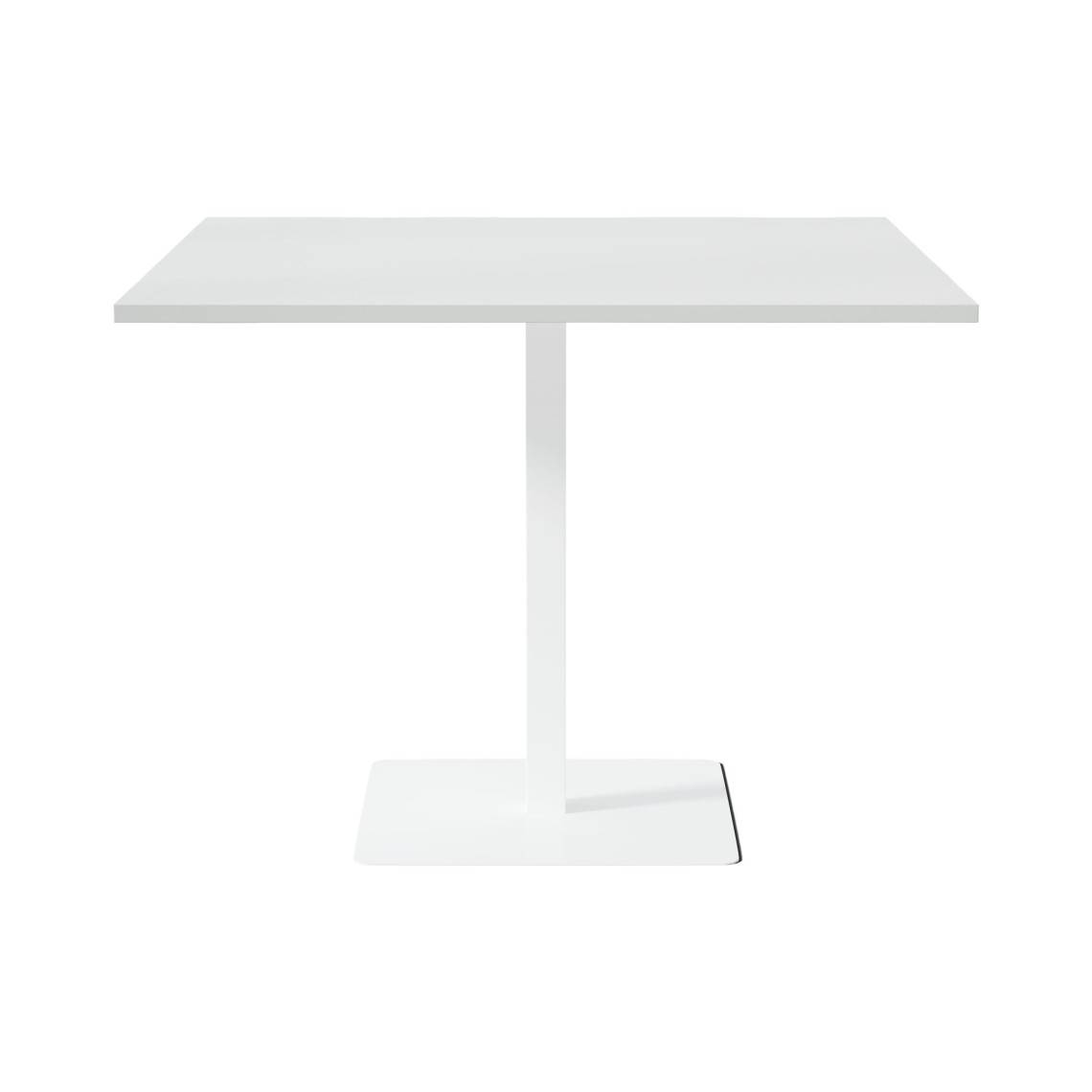 Cafébord Kvadrat, Storlek 100x100 cm, Bordsskiva Ljusgrå, Stativ Vit