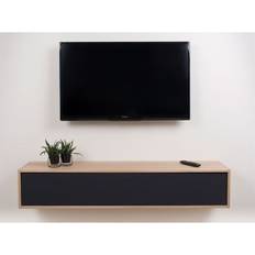 Square Exclusive TV-Bord B135 - Massiv eg hvidolie / Stoflåge