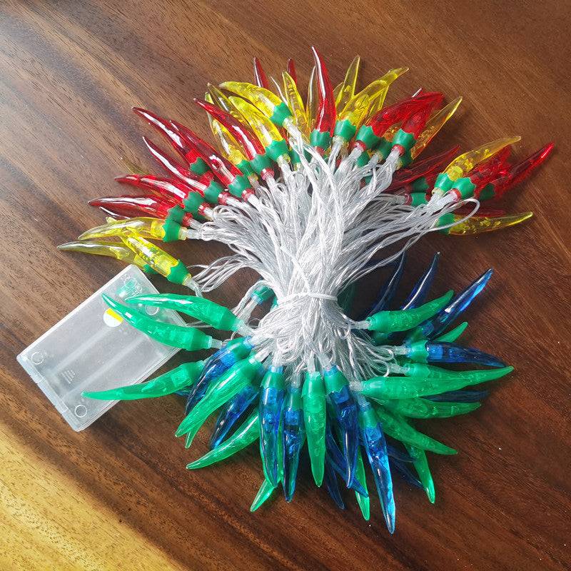LED Red Pepper Color Lamp String Lights Christmas Day Decoration - Colorful chilli / 5m 50lamp battery (5m 50lamp battery)