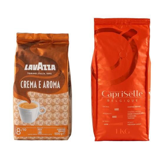 Coffee beans set Lavazza Crema e Aroma + Caprisette Belgique, 2 kg