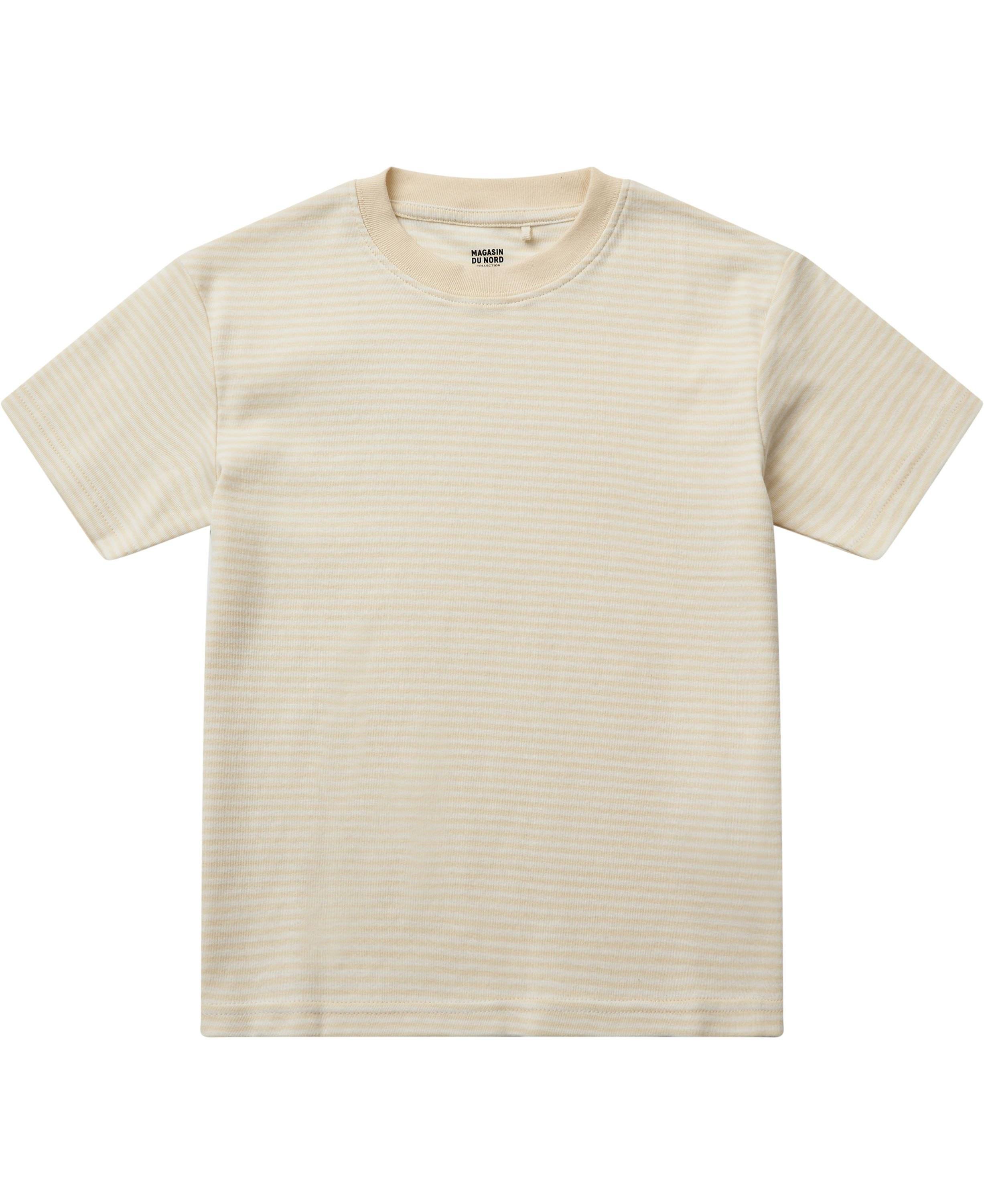 Magasin Petit Relaxed Tshirt Gots Stl. 45 år / 104110 cm unisex Kortärmade Tshirts - Afterglow / Star White Stripe (4-5 år / 104-110 cm)
