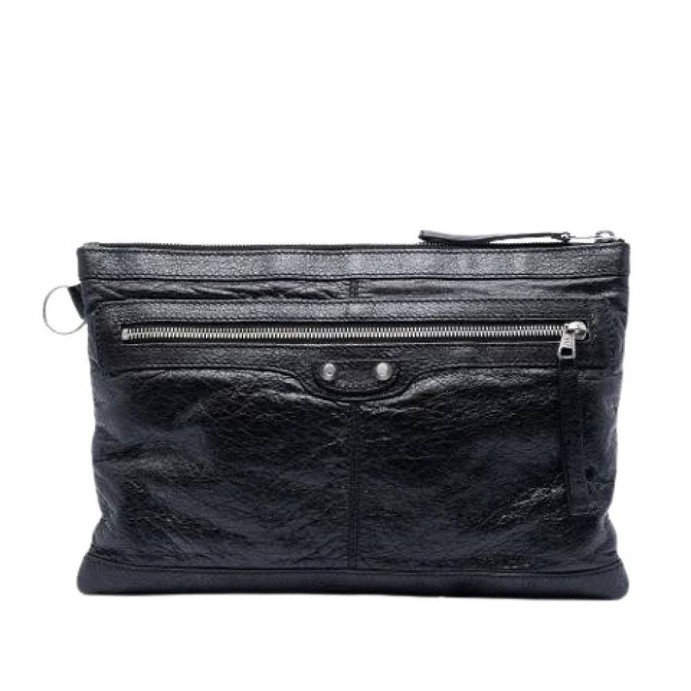 Balenciaga Vintage Pre-owned Læder Clutch - Vintage - Dame - Sort - ONE SIZE - Læder