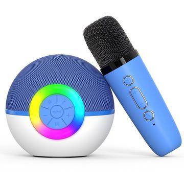 T97 Karaokemikrofon för barn med Bluetooth-högtalare och subwoofer (Öppen Box - God) - Blå