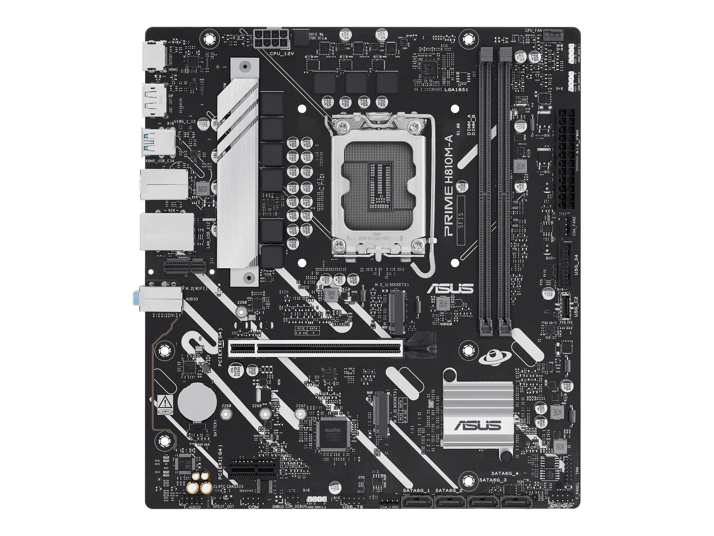 ASUS PRIME H810M-A-CSM Micro ATX LGA1851 sokkel Intel H810 --> I externt lager, forväntat leveransdatum hos dig 15-08-2026
