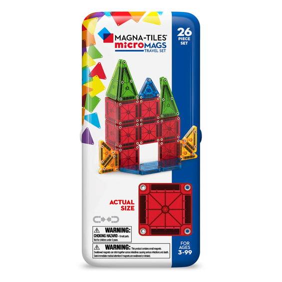 Magna-Tiles Micromags Travel Set, 26 bitar i mindre storlek