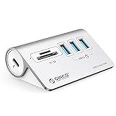 ORICO USB C-hubb, USB 3.2 GEN 1-hubb med TF/SD-kortläsare, 3 USB A-portar, 5 Gbps USB-splitter, 0,5 M USB C-kabel, USB-splitter med Typ C-strömförsörjningsport 5V/2A för iMac, MacBook, MacBook Pro